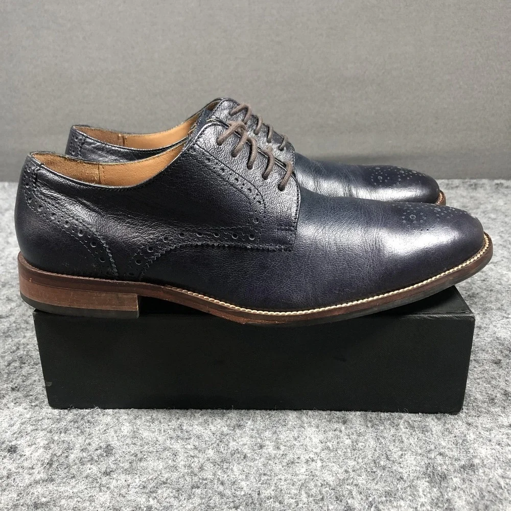 Cole Haan Williams Medallion Toe Shoes Mens Size 8.5 Blue Leather Wingtip